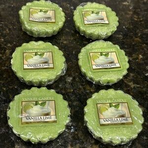NEW Yankee Candle Vanilla Lime Tarts Wax Melts Candles RARE 6 count HTF
